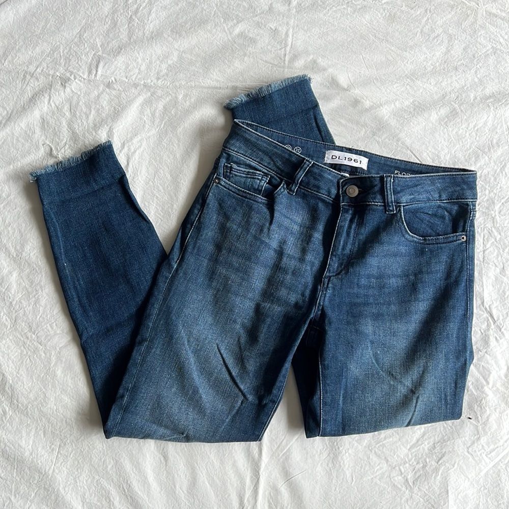 DL1961 Florence Instasculpt Cropped Jean, sz 27, dark wash